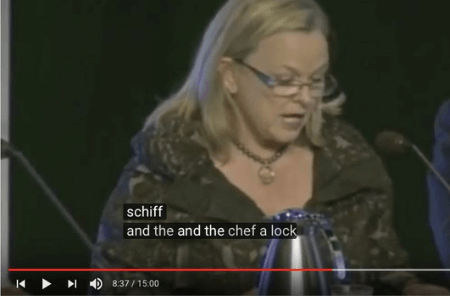 An example of YouTube captions not showing what the person is actually saying